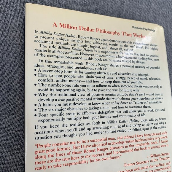 Million Dollar Habits Book By Robert J. Ringer  Philosophy That Works‎ Pre-Owned - Picture 12 of 14
